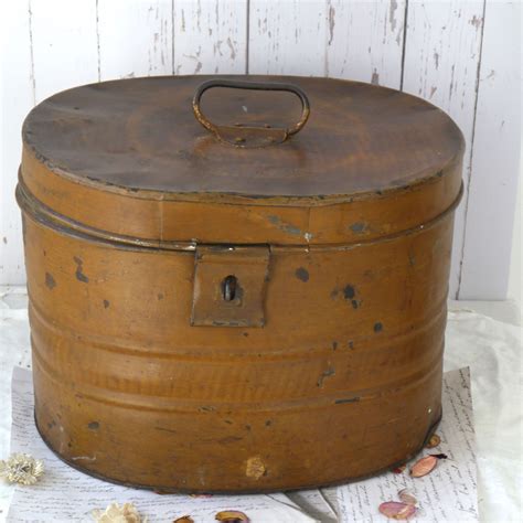 british nickel plated metal hat box|Antique Metal Hat Box .